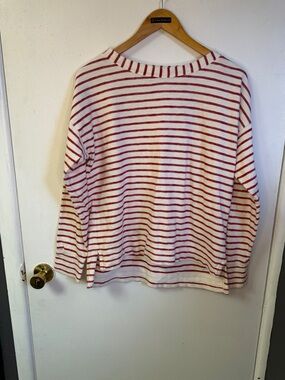 J. Crew Red & Cream Striped Tee